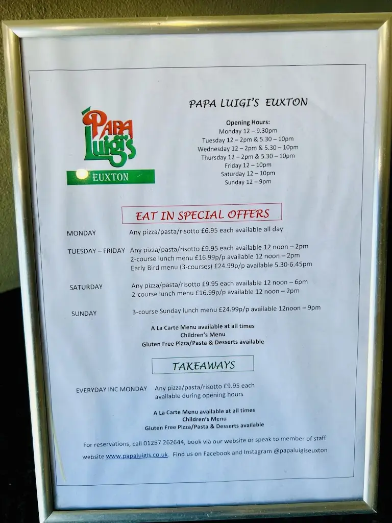 Menu_Papa Luigi's_Euxton_image_1