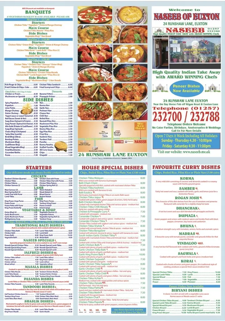 Menu_Naseeb Indian Take Away_Euxton_image_1