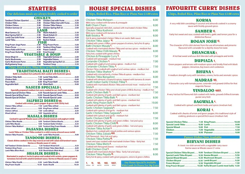 Menu_Naseeb Indian Take Away_Euxton_image_2