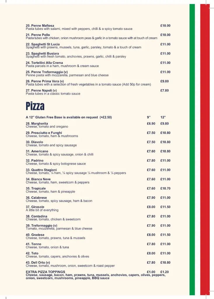 Menu_Girasole Italian at the Talbot_Euxton_image_1