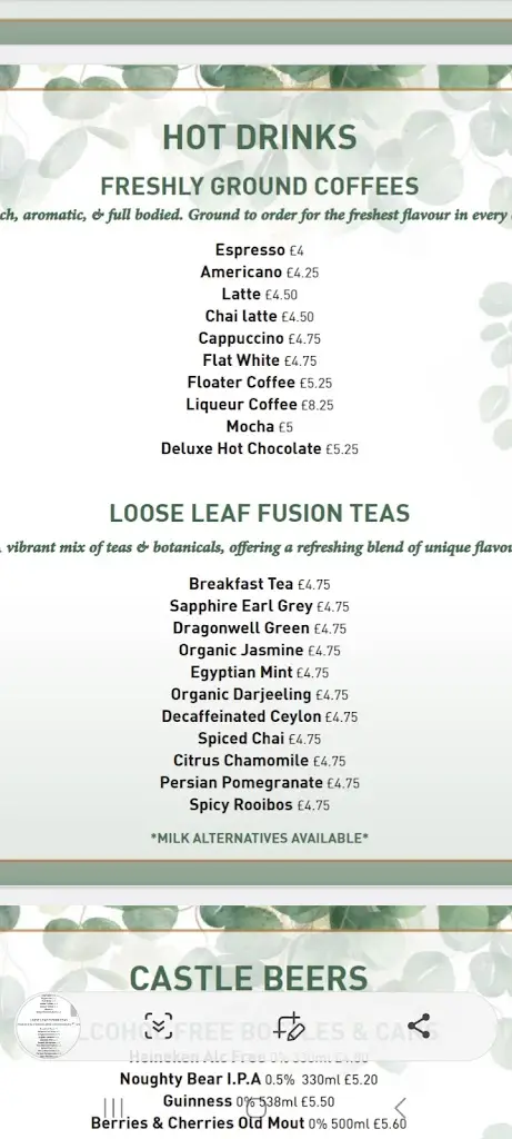 Menu_Castle Hotel_Eynsford_image_1