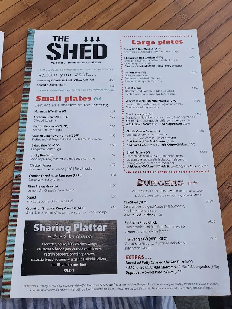Menu_The Shed_Falmouth_image_1