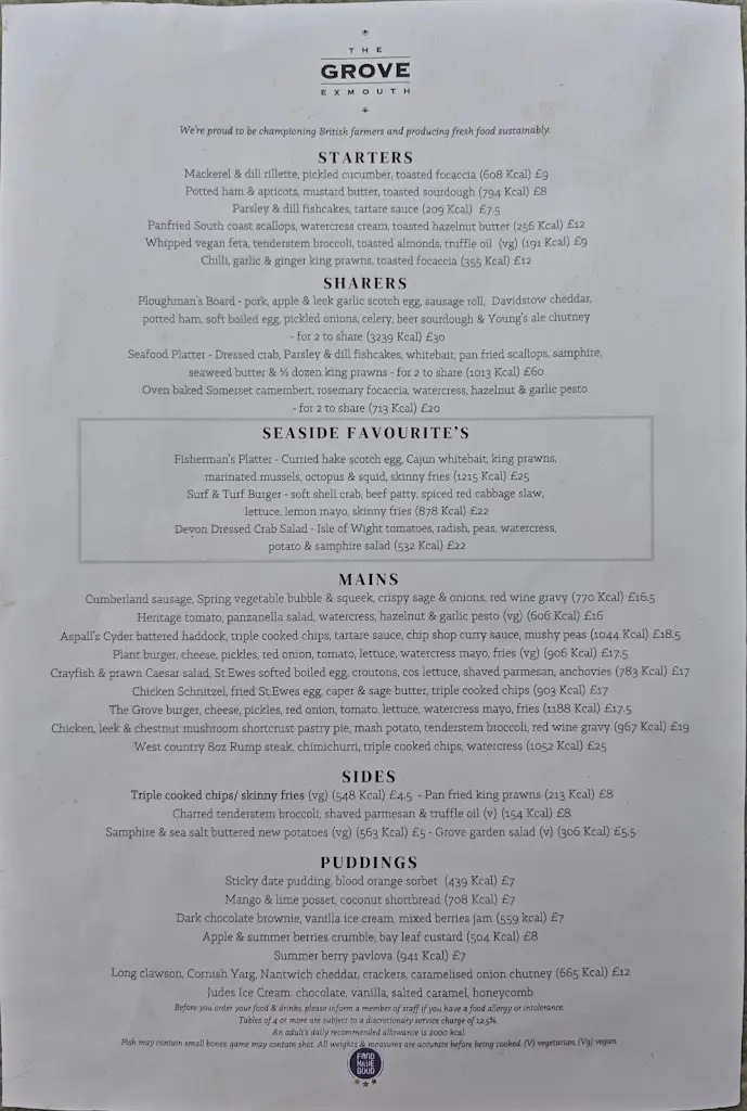 Menu_The Grove_Exmouth_image_2