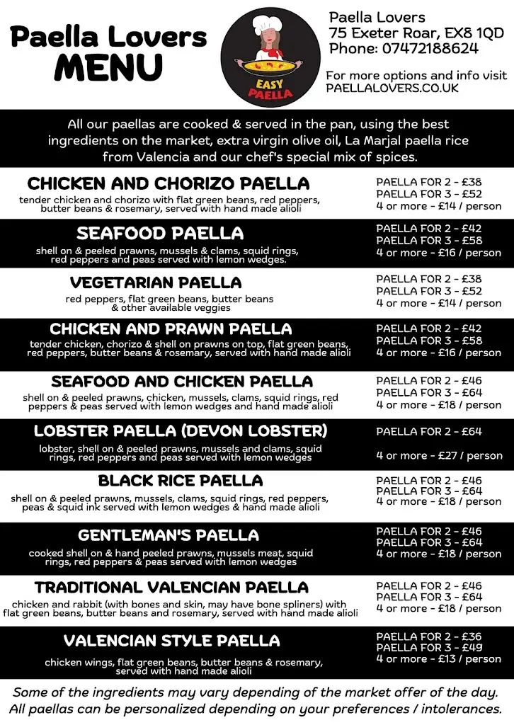 Menu_Paella Lovers_Exmouth_immagine_1