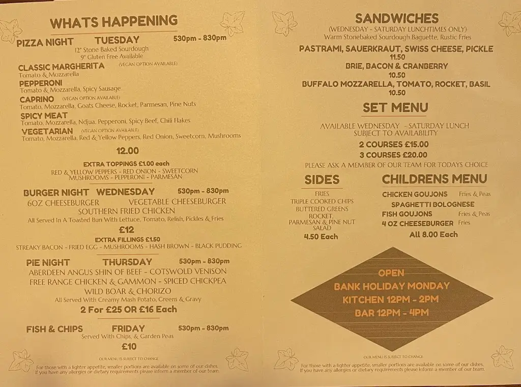 Menu_The George, Kempsford_Fairford_image_3