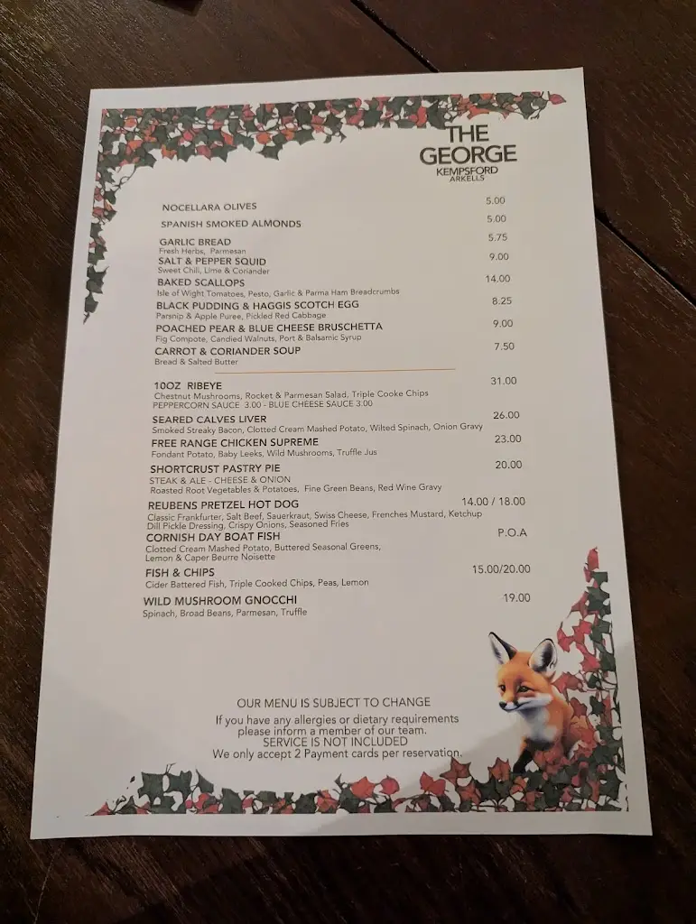 Menu_The George, Kempsford_Fairford_image_4