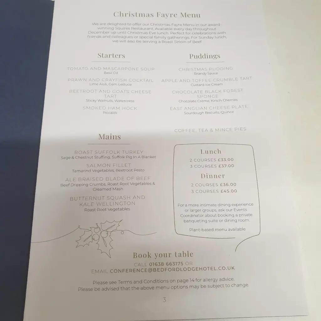 Menu_Squires Restaurant_Exning_immagine_1