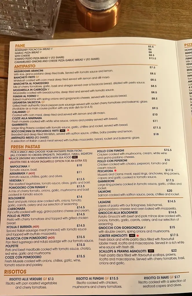 Menu_Mangiare Ristorante Italiano_Exning_image_1