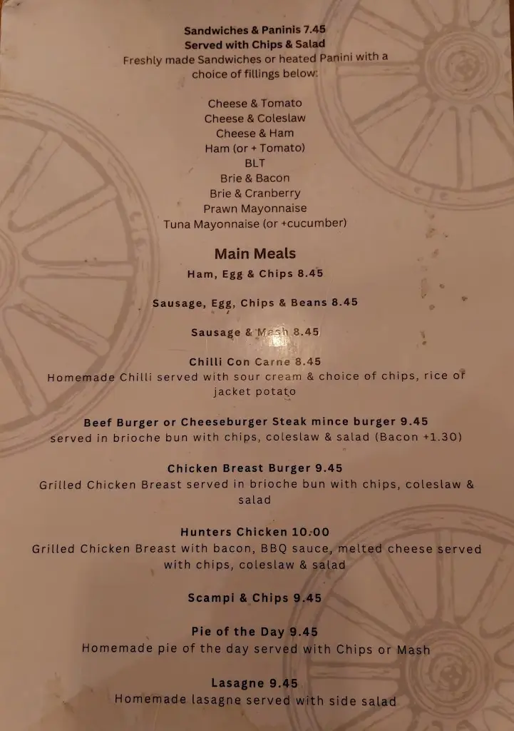 Menu_The Waggon & Horses_Exning_image_1