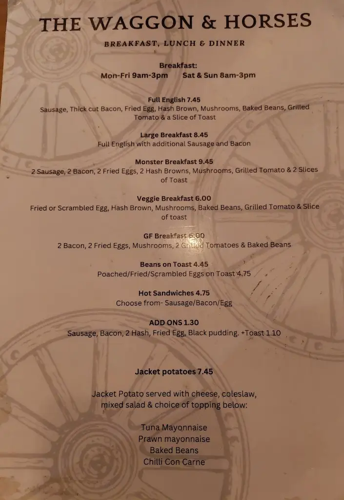 Menu_The Waggon & Horses_Exning_image_2