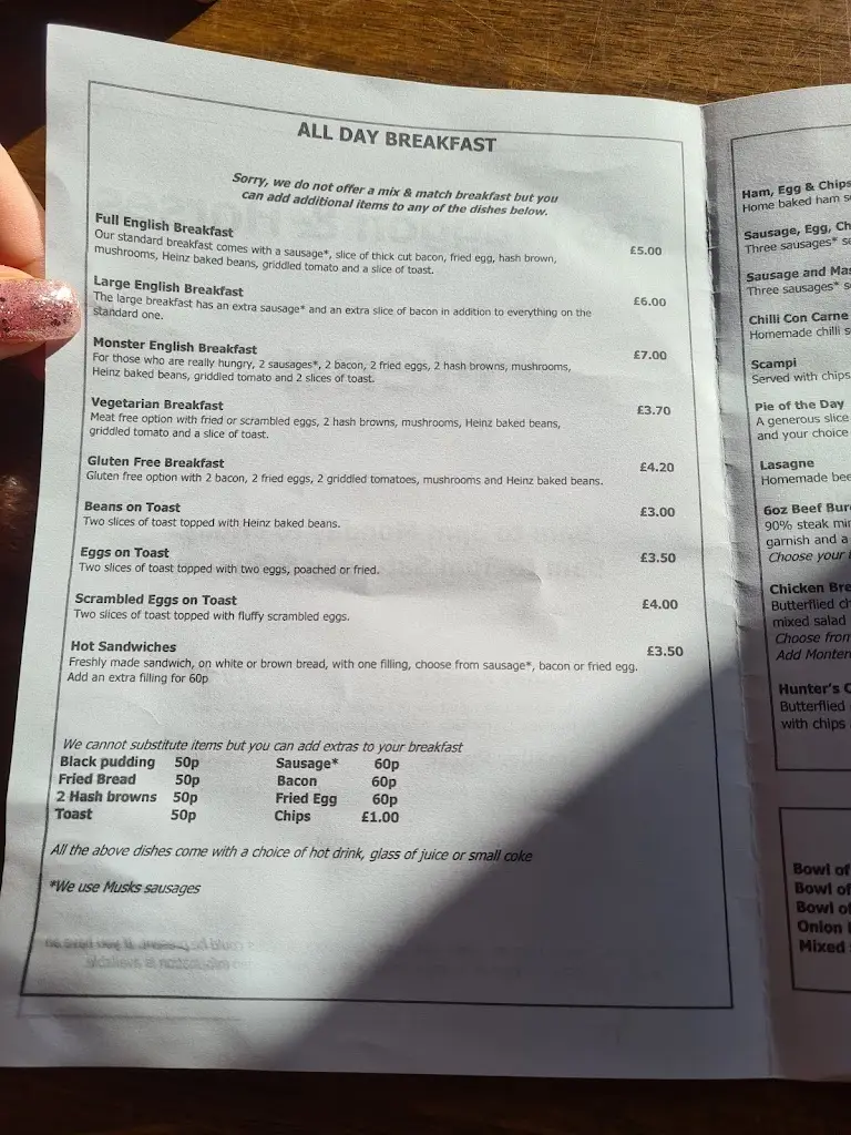 Menu_The Waggon & Horses_Exning_image_4