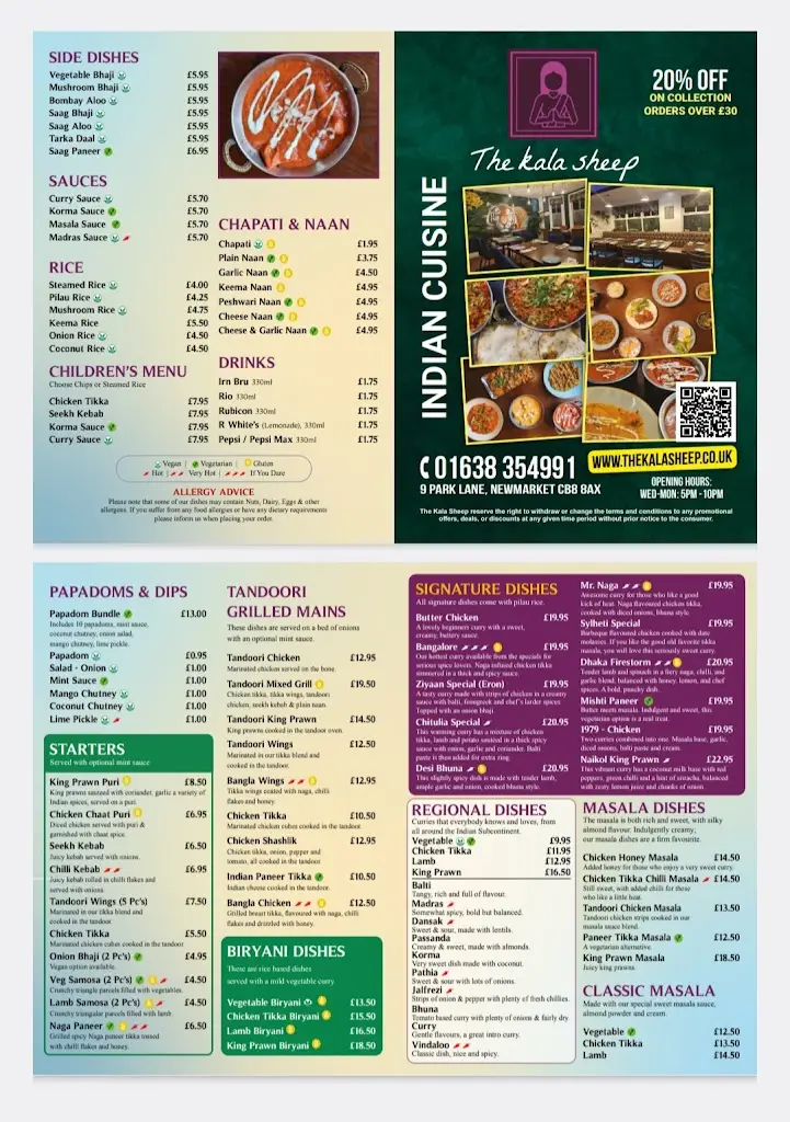 Menu_The Kala Sheep Indian Restaurant & Takeaway_Exning_image_1