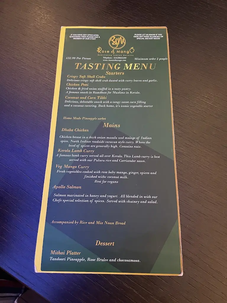 Menu_Rose And Mango_Exning_image_1