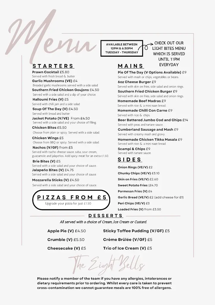 Menu_The Eight Bells_Failsworth_image_2