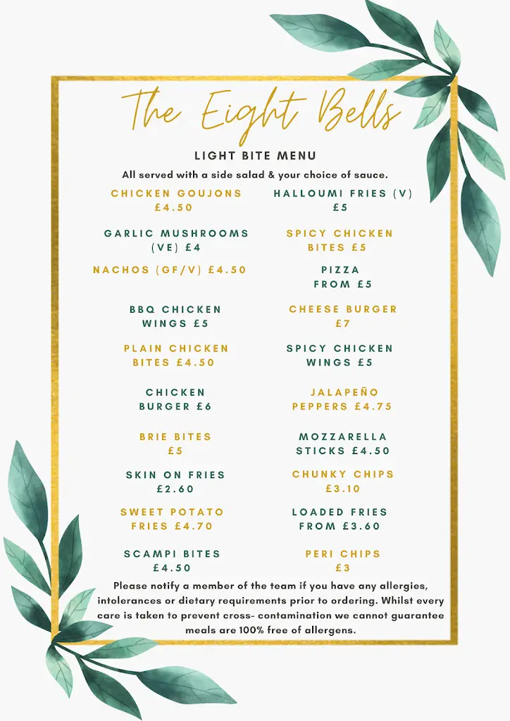 Menu_The Eight Bells_Failsworth_image_4