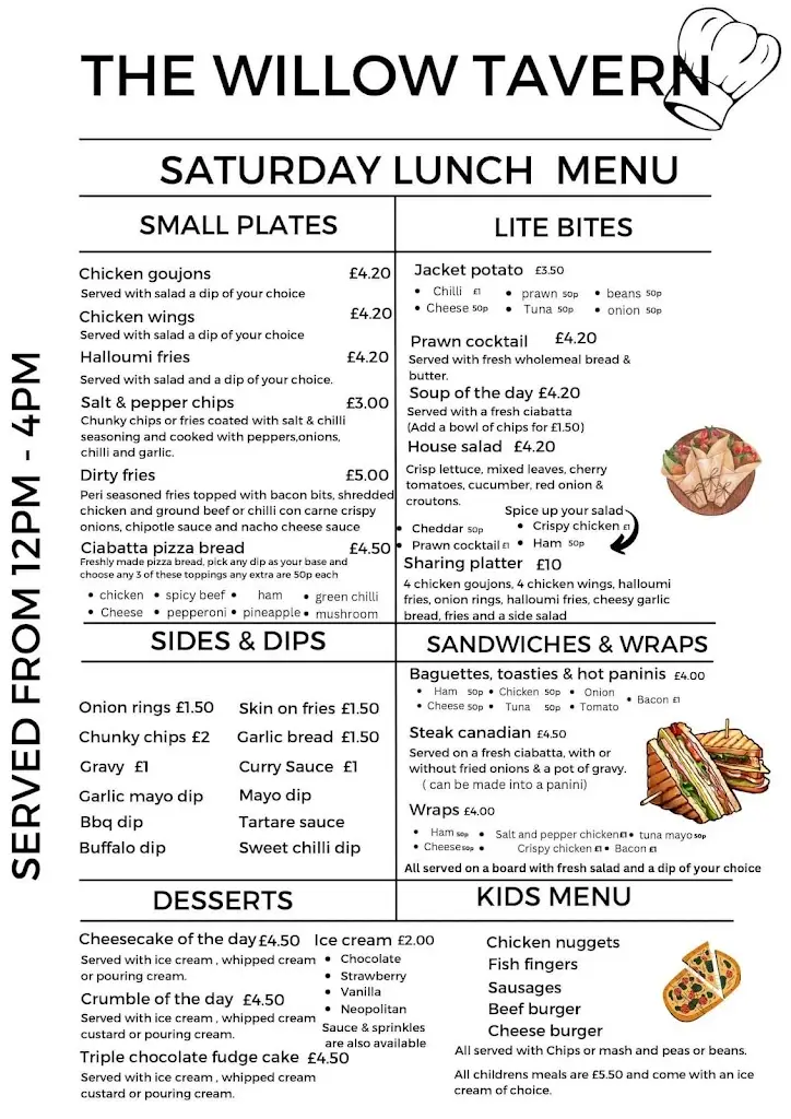 Menu_Willow Tavern_Failsworth_image_1