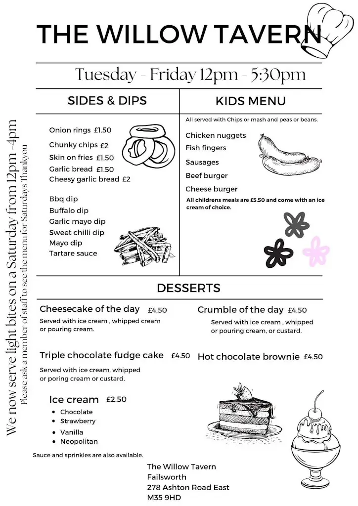 Menu_Willow Tavern_Failsworth_image_4