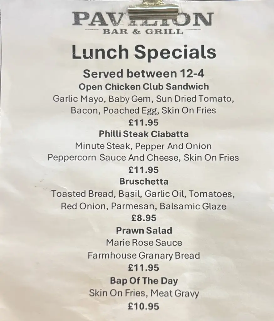 The Pavilion Bar & Grill_Backworth_menu_image_1