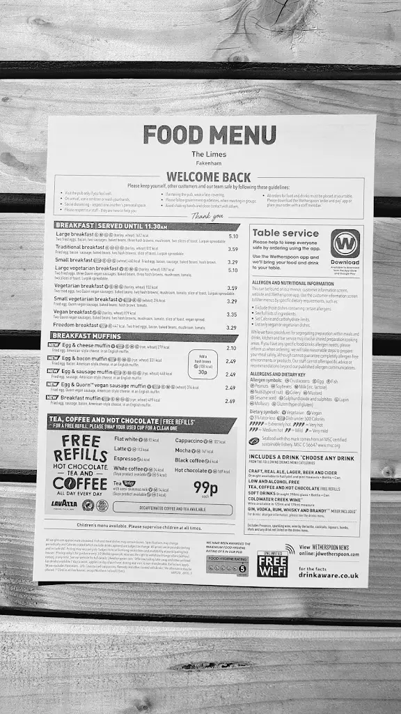 Menu_The Limes - JD Wetherspoon_Fakenham_image_3