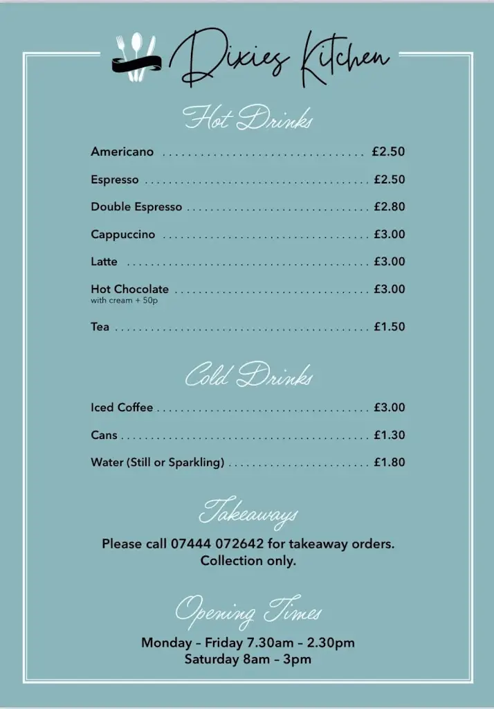 Menu_Dixie's Kitchen_Fakenham_image_2