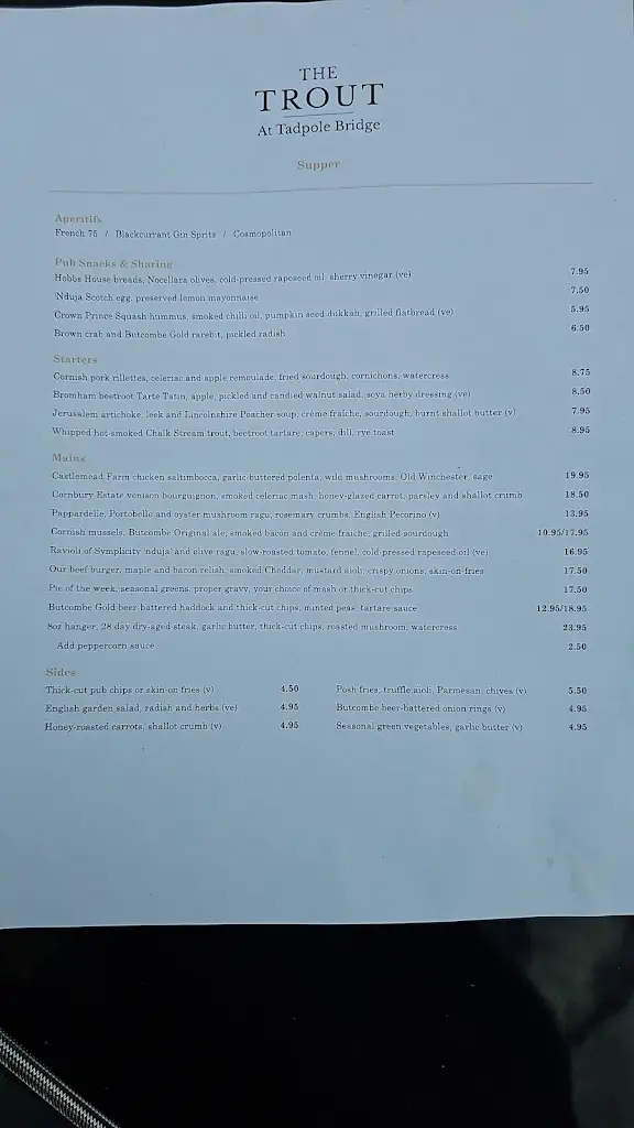 Menu_The Trout at Tadpole Bridge_Faringdon_image_2