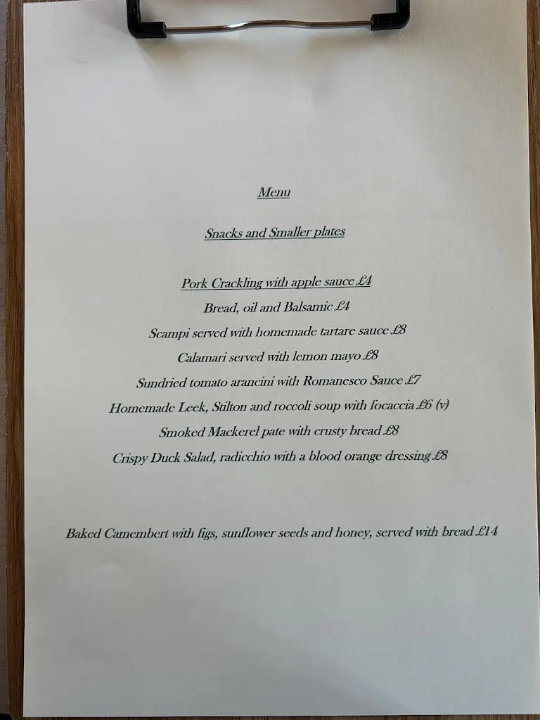 Menu_The King & Queen_Faringdon_immagine_2
