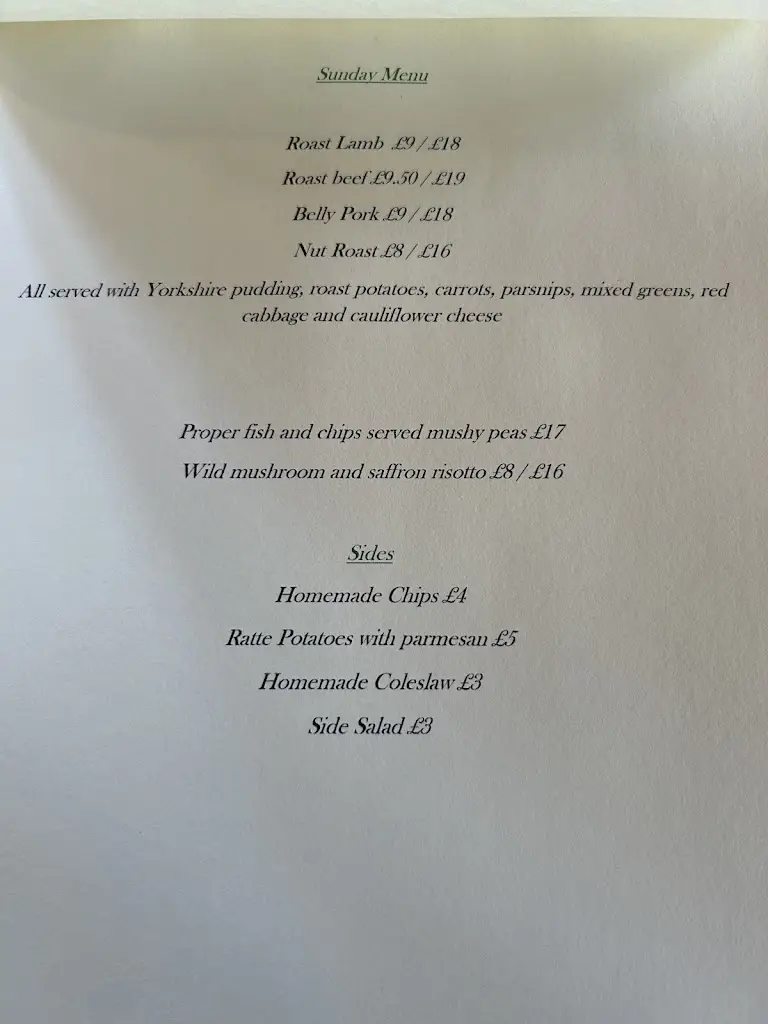 Menu_The King & Queen_Faringdon_immagine_3