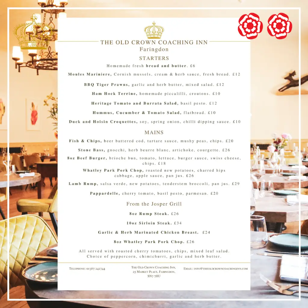 Menu_The Ballroom at The Old Crown Coaching Inn_Faringdon_image_2