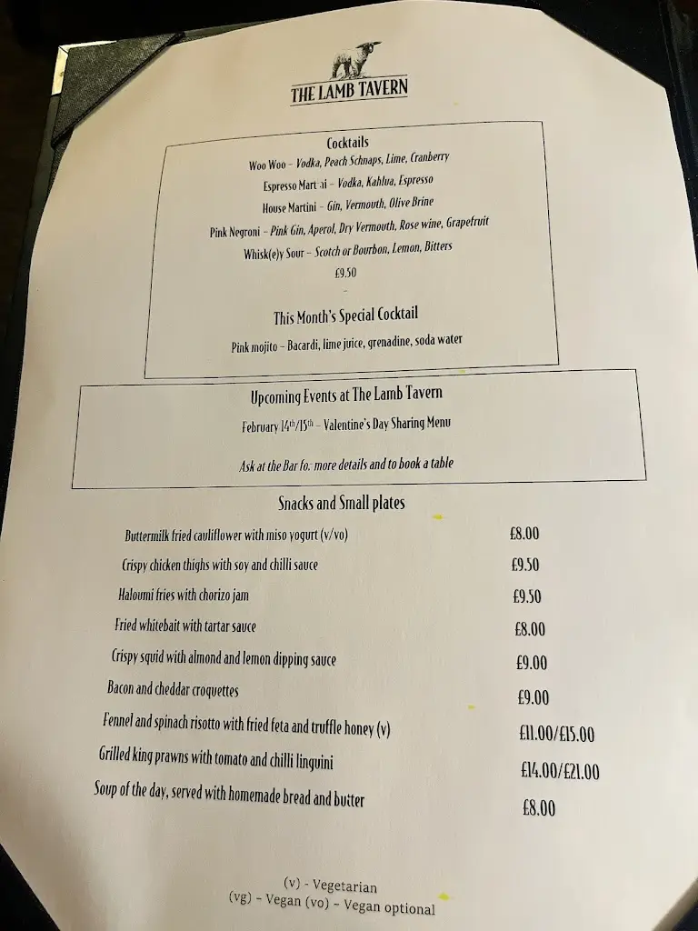 Menu_The Lamb Tavern, Buckland_Faringdon_image_1