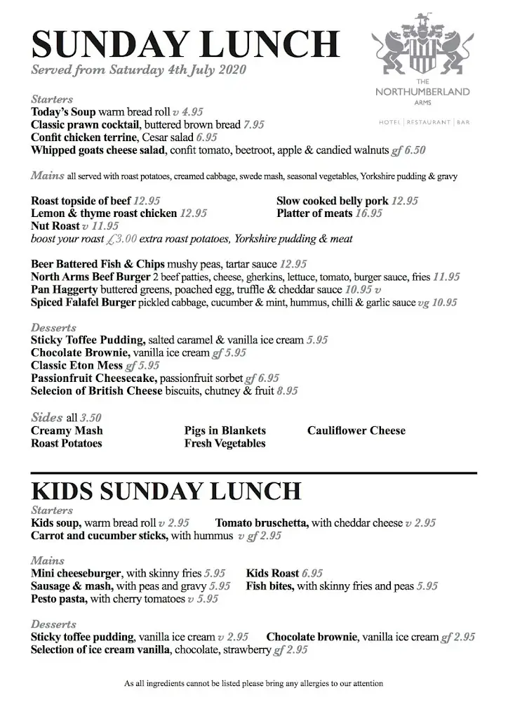 Menu_The Northumberland Arms_Felton_immagine_3