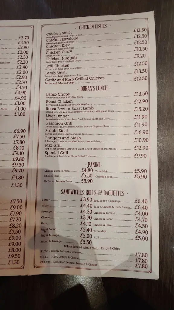 Menu_Duran's Cafe_Farnham Royal_image_3