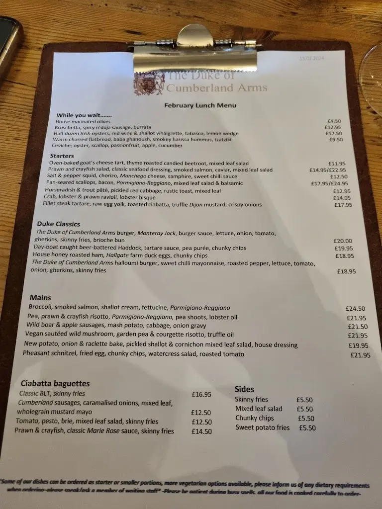 Menu_The Duke of Cumberland Arms_Fernhurst_image_4