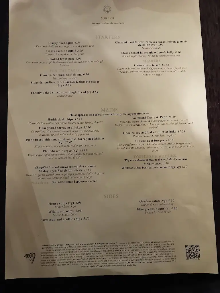 Menu_Sun Inn_Faversham_immagine_1