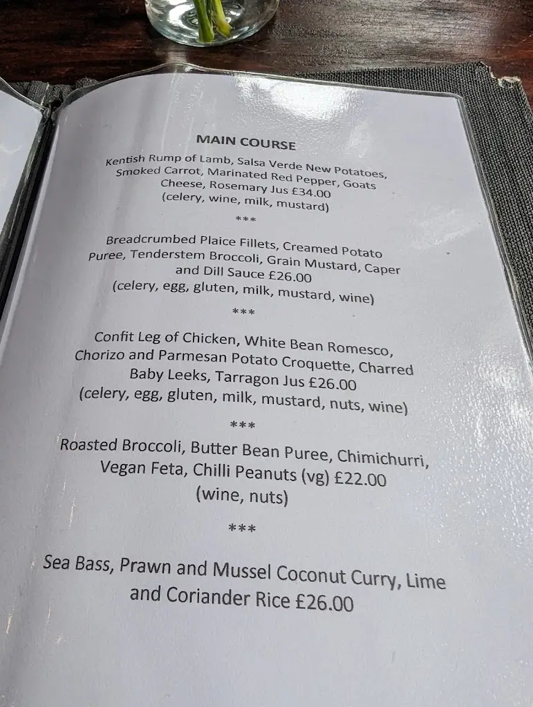 Menu_The Dove_Faversham_immagine_1