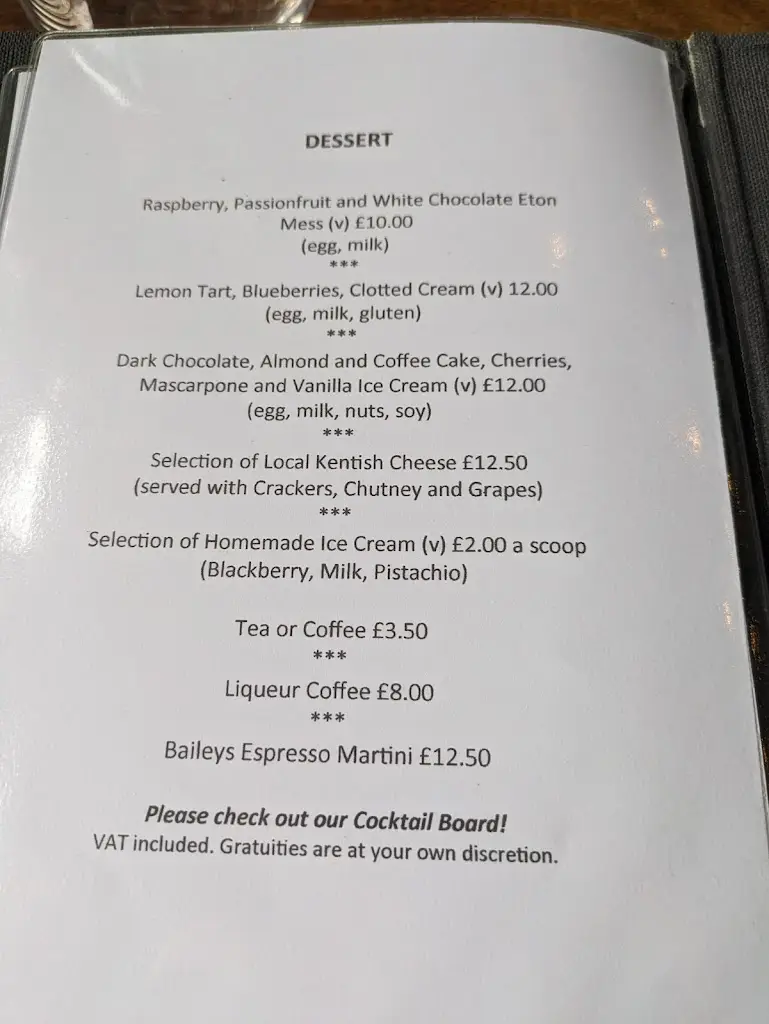 Menu_The Dove_Faversham_immagine_3