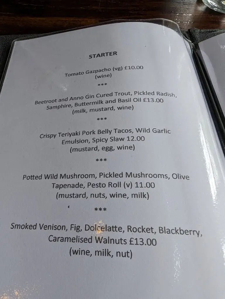 Menu_The Dove_Faversham_immagine_4