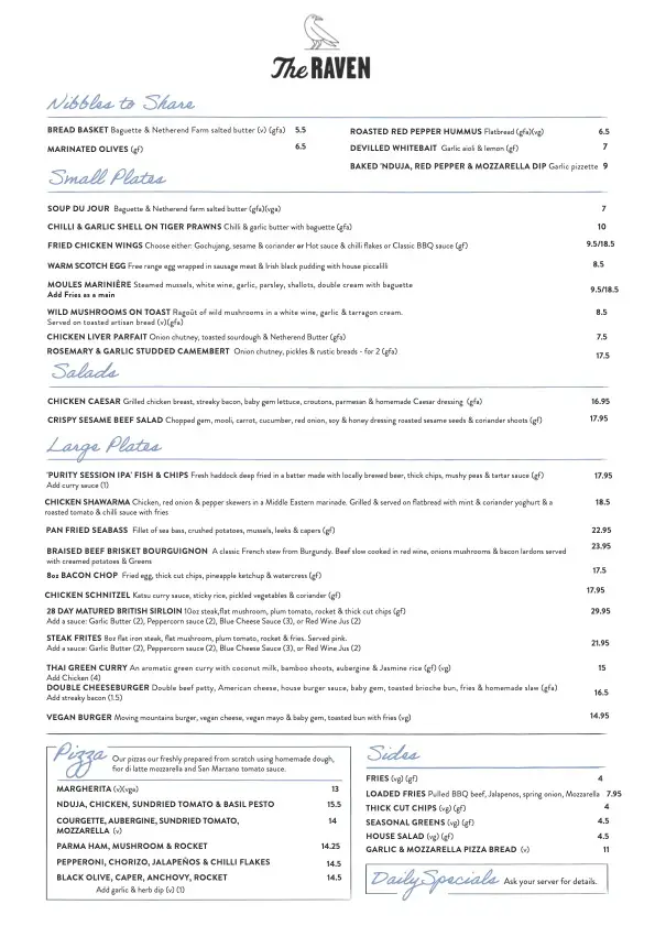 Menu_The Raven_Fernhill Heath_image_2