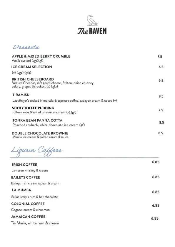 Menu_The Raven_Fernhill Heath_image_3