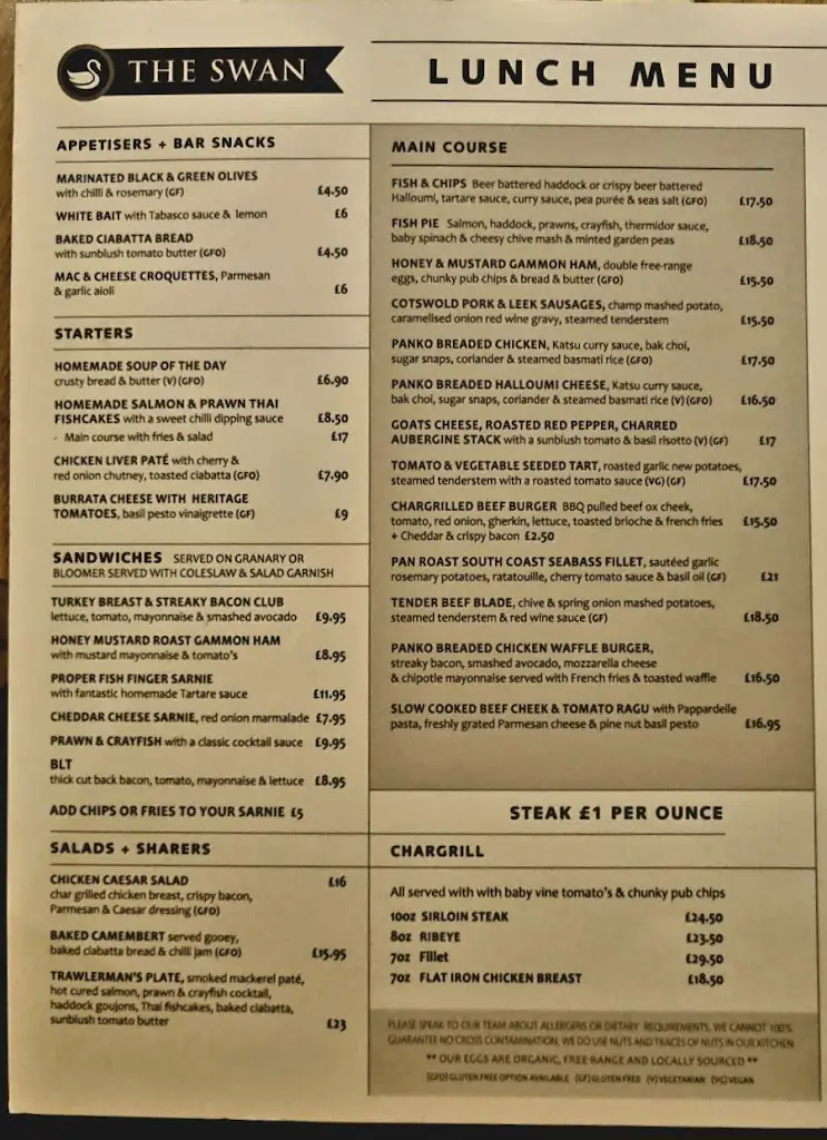 Menu_The Swan at Martin Hussingtree_Fernhill Heath_image_2