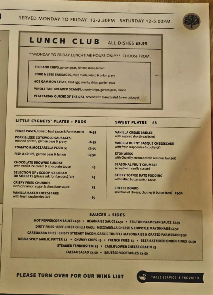 Menu_The Swan at Martin Hussingtree_Fernhill Heath_image_3