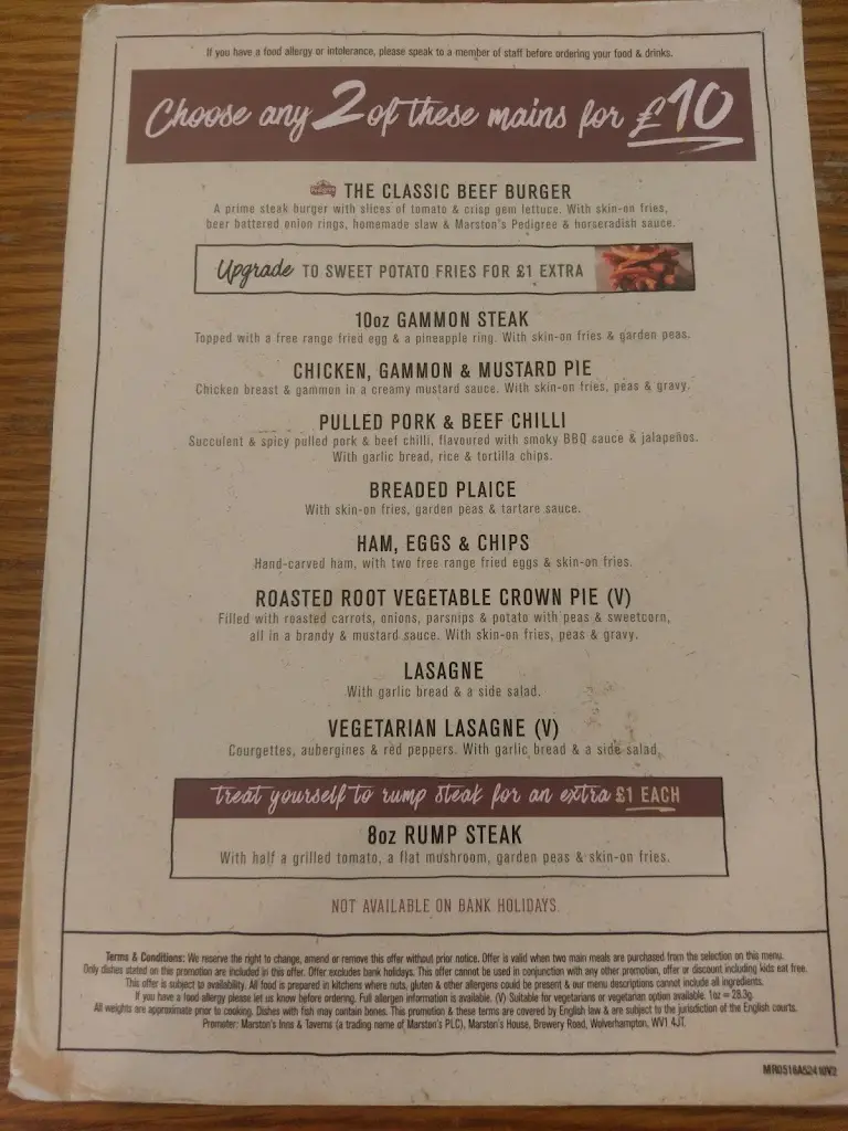 Menu_The Swan at Martin Hussingtree_Fernhill Heath_image_4