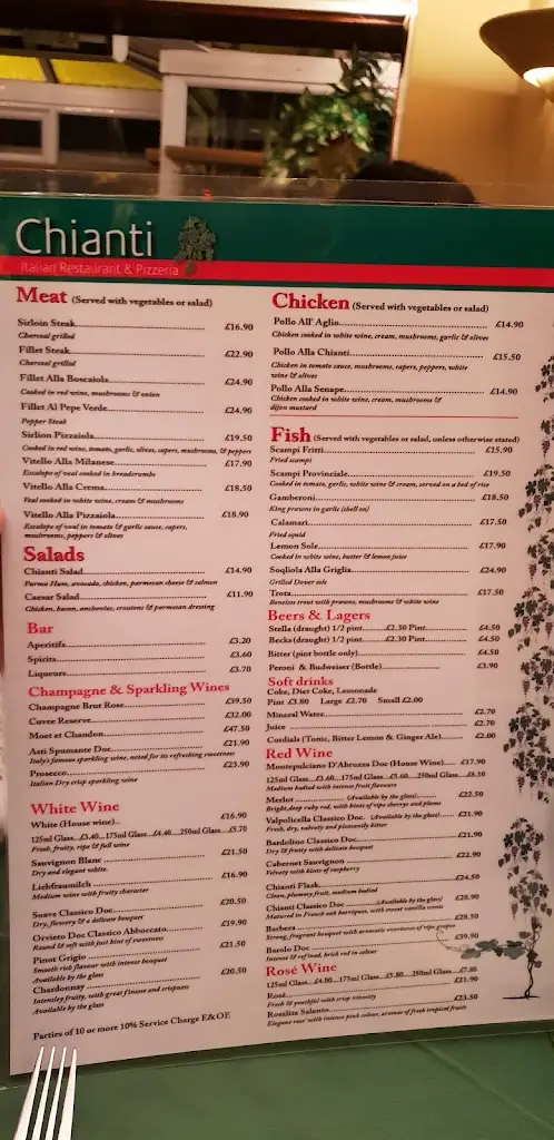 Menu_Chianti Restaurant & Pizzeria_Ferndown_image_1