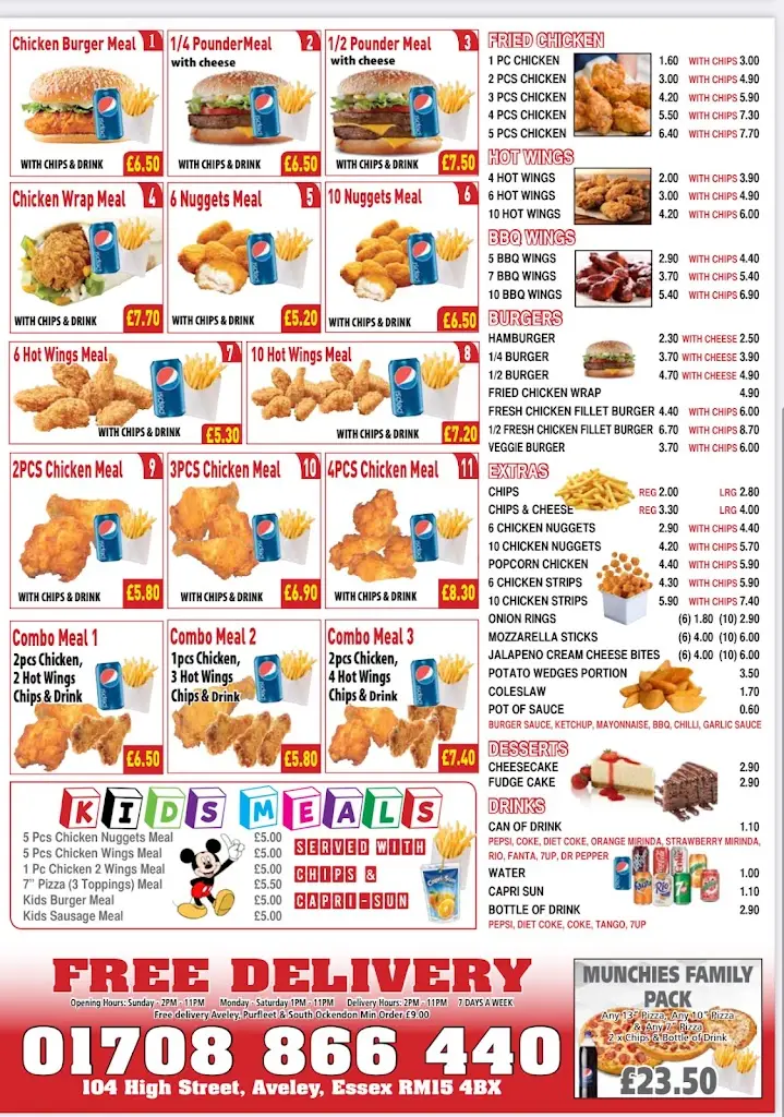 Menu_Munchies Pizza & Chicken_Aveley_image_3