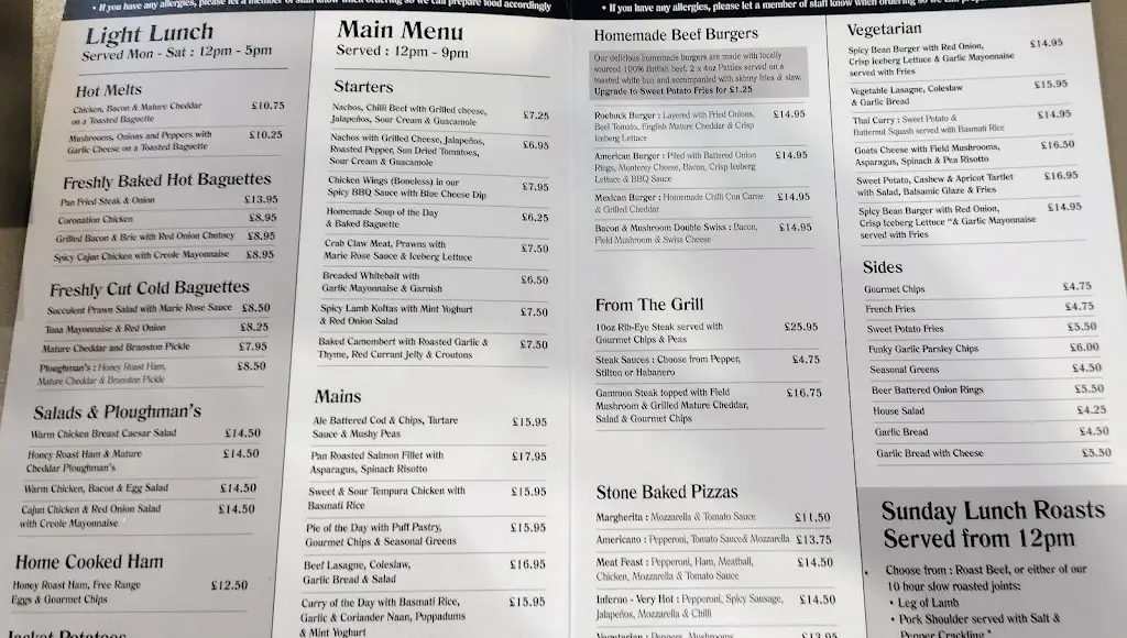 Menu_The Roebuck, Alcester_Alcester_immagine_1