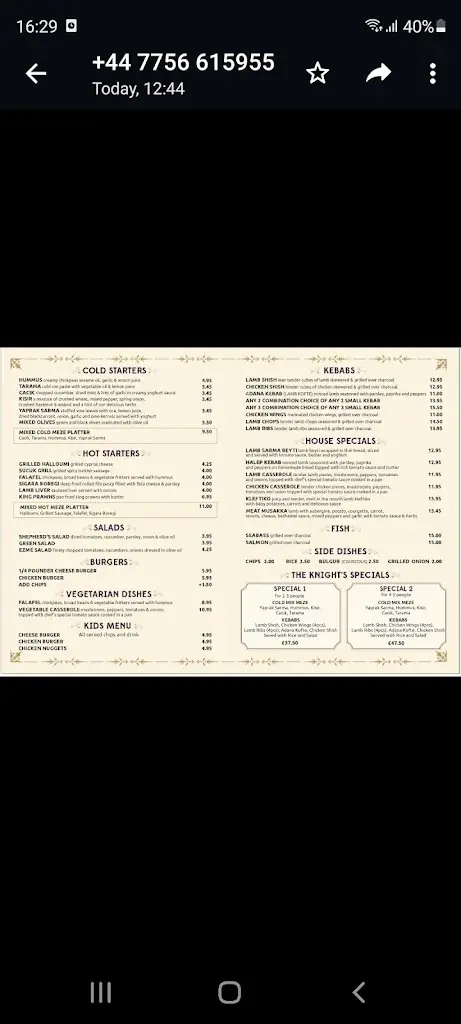 Menu_Knight of Aveley Public House_Aveley_image_3