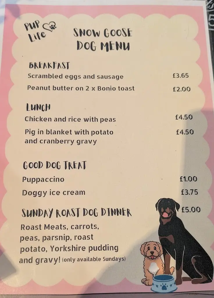 Menu_The Snow Goose_Farnborough_image_1