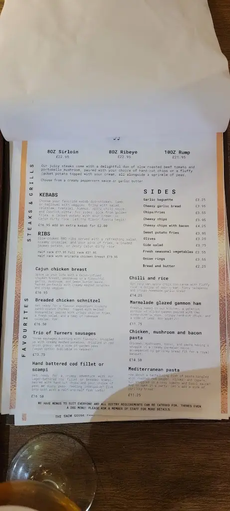 Menu_The Snow Goose_Farnborough_image_3