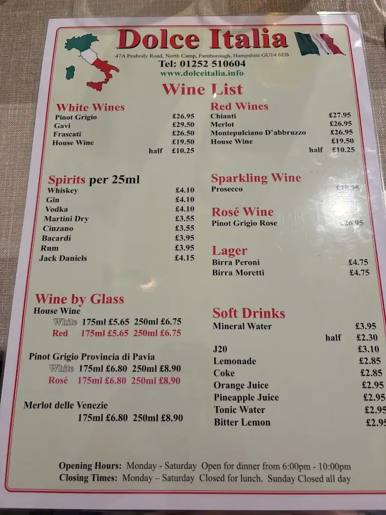 Menu_Dolce Italia_Farnborough_image_2