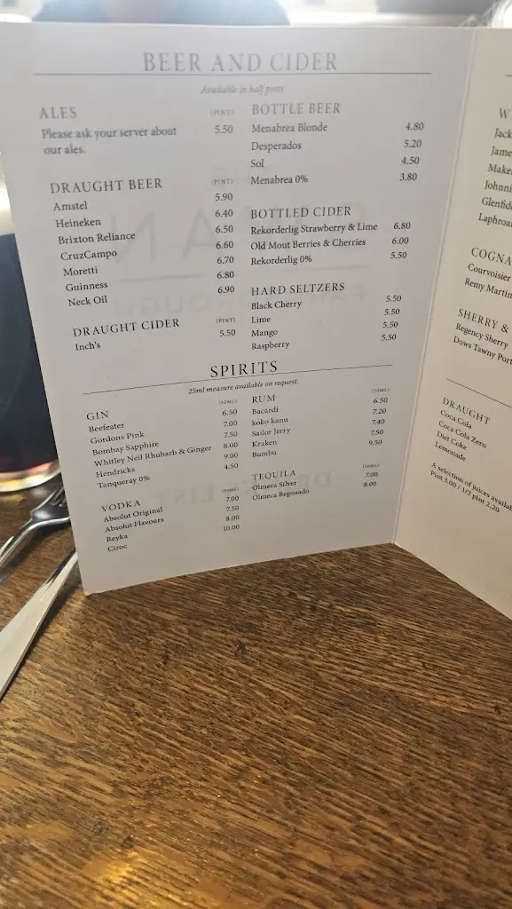 Menu_The Swan_Farnborough_image_2
