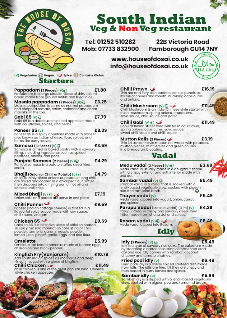 Menu_The House of Dosai_Farnborough_image_1